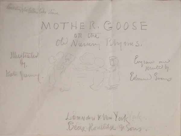 Preliminary Sketch for Cover of 'Mother Goose' publ. 1881